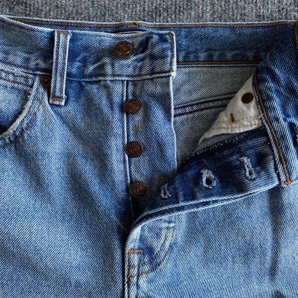 Abercrombie & Fitch High Rise Vintage Straight Jeans Sz 25 Button Fly Destroyed - Picture 15 of 16